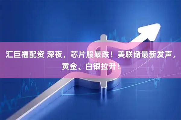 汇巨福配资 深夜，芯片股暴跌！美联储最新发声，黄金、白银拉升！